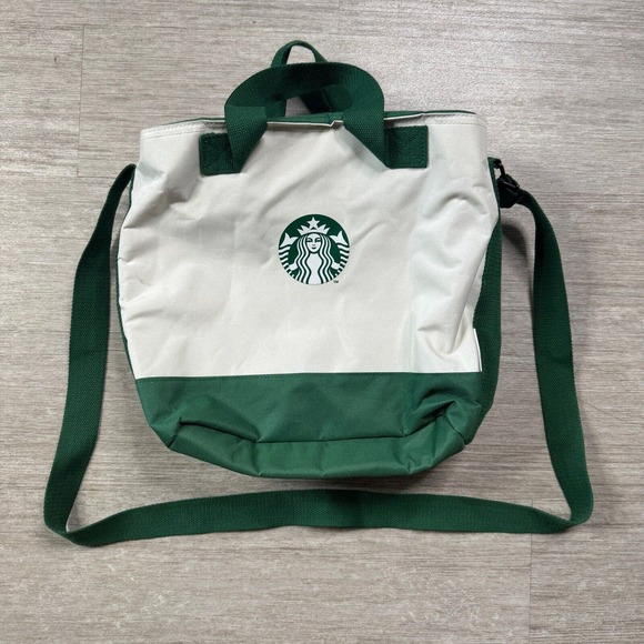 Starbucks Handbags - Starbucks Tote Bag Classic Green Siren Logo Full Zip Insulated Canvas Crossbody